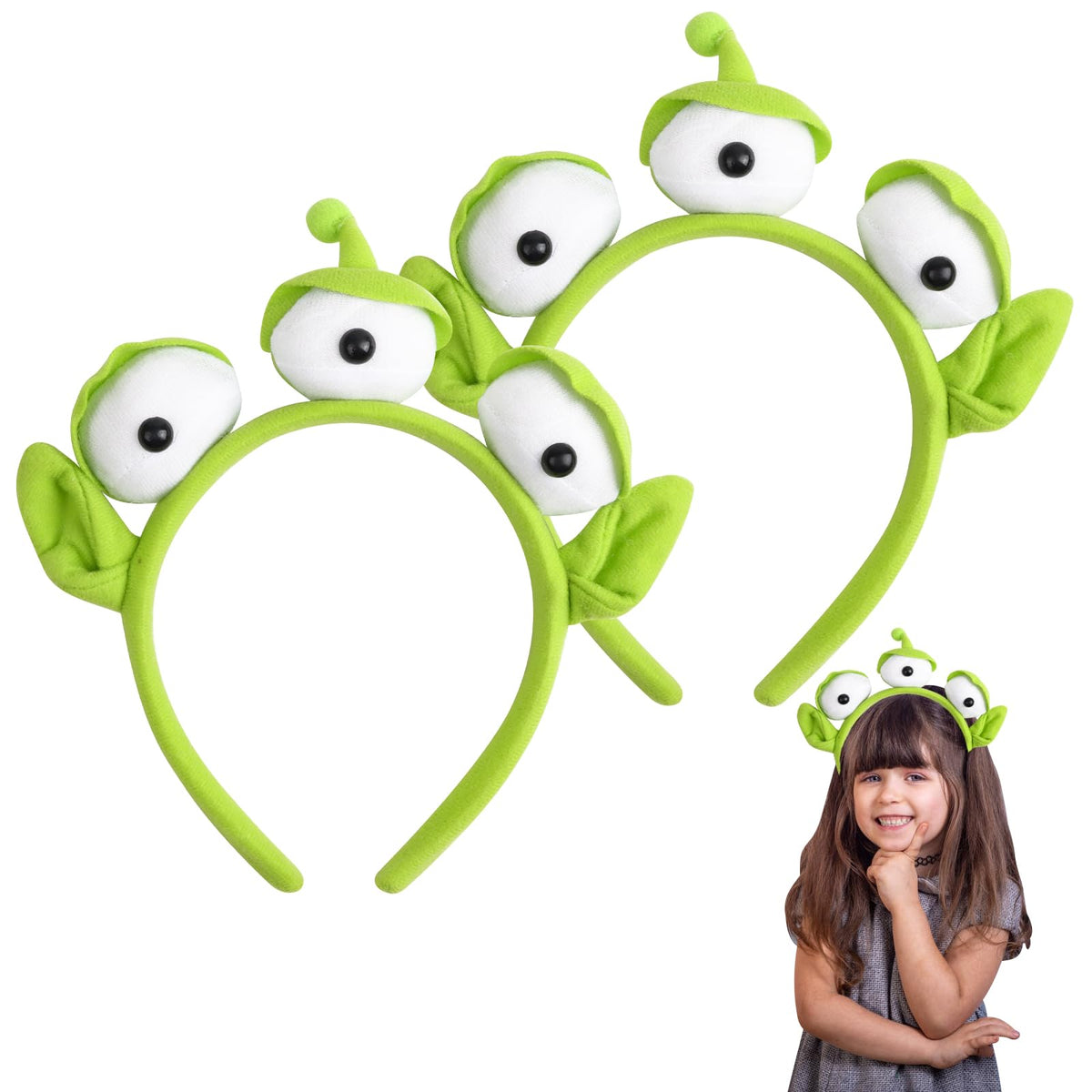 DIYASY front view of three-eyed headband shows playful design and vibrant color benefit