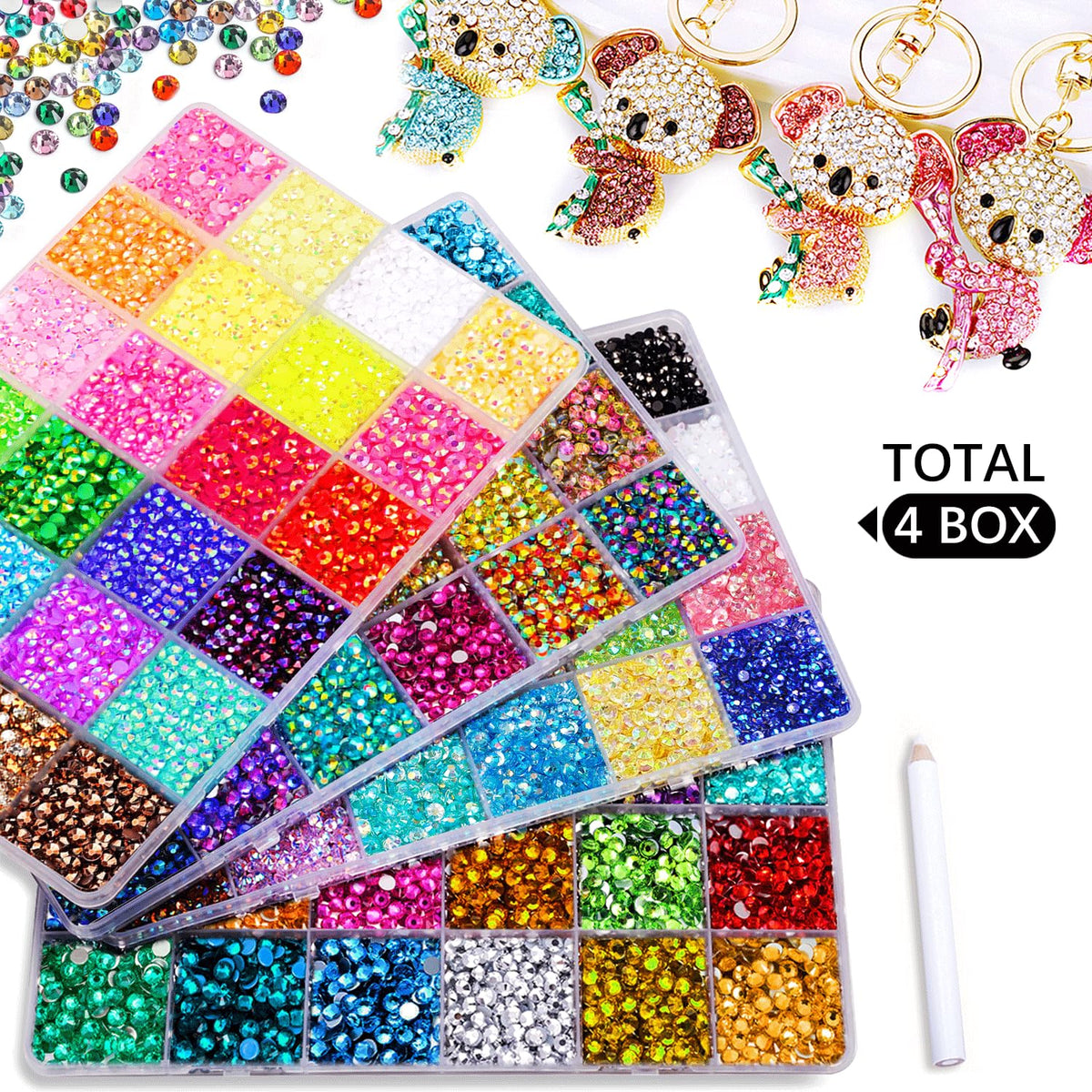 DIYCICO close-up of 3mm resin rhinestone facets highlighting prismatic AB-like shine