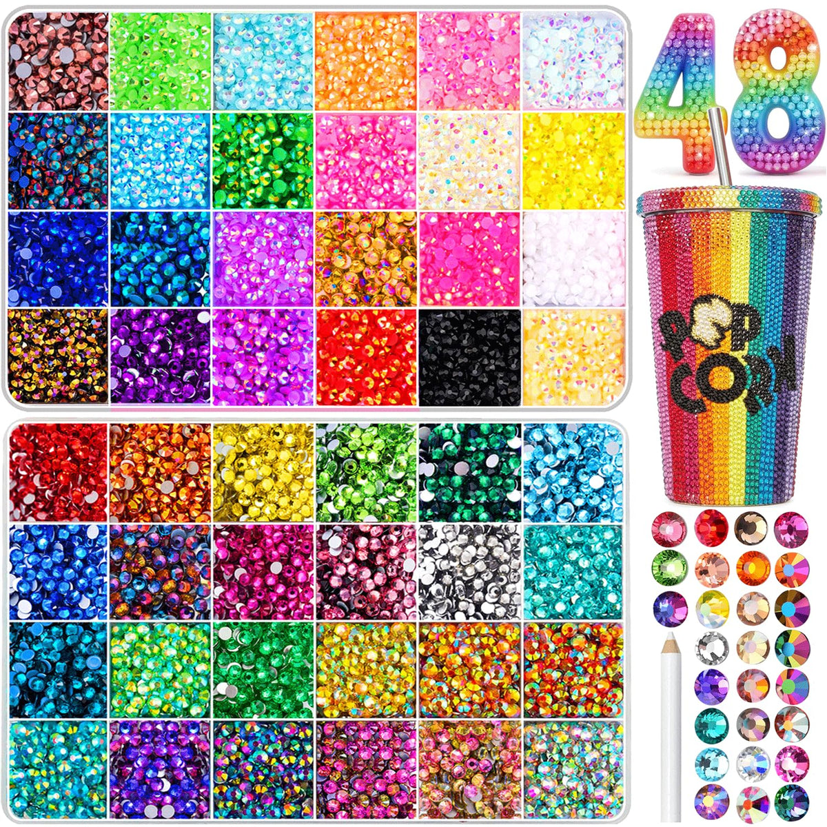 DIYCICO front packaging showing 48 color grids and included pickup pen for easy sorting