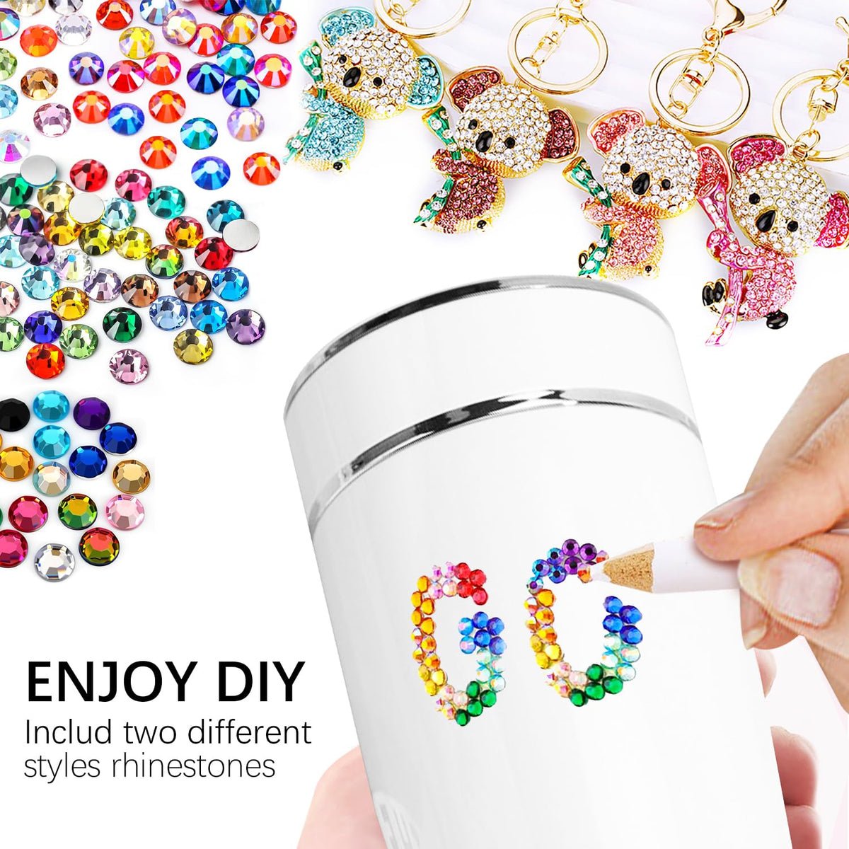 DIYCICO 3mm rhinestone next to a coin to show scale and ease of placement