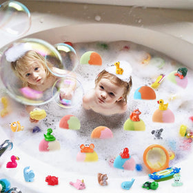 DIYDEC bath bomb dissolving in water, colorful fragrant bubble effect