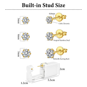 DJCIW close-up of cubic zirconia stud and stainless steel post for clarity