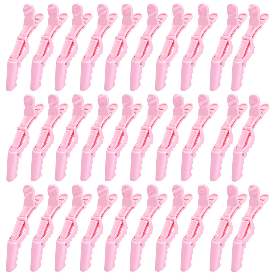Dkpyt front view of 30 pink clips showing full kit and bright color for quick find
