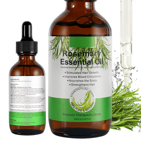 DLOMFVFQ bottle front view showing rosemary oil for easy identification and storage benefit