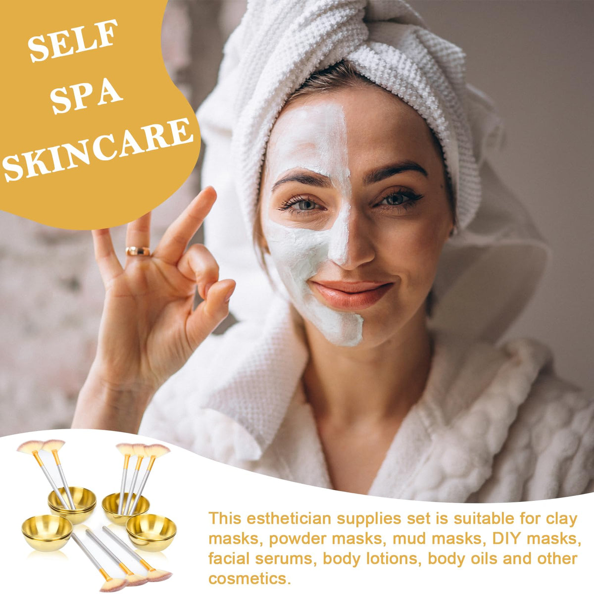 DLUGOPIS brush applying mask on cheek, precise smooth coverage benefit