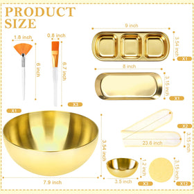 DLUGOPIS stainless steel mixing bowls and large gold bowl for tidy product blending