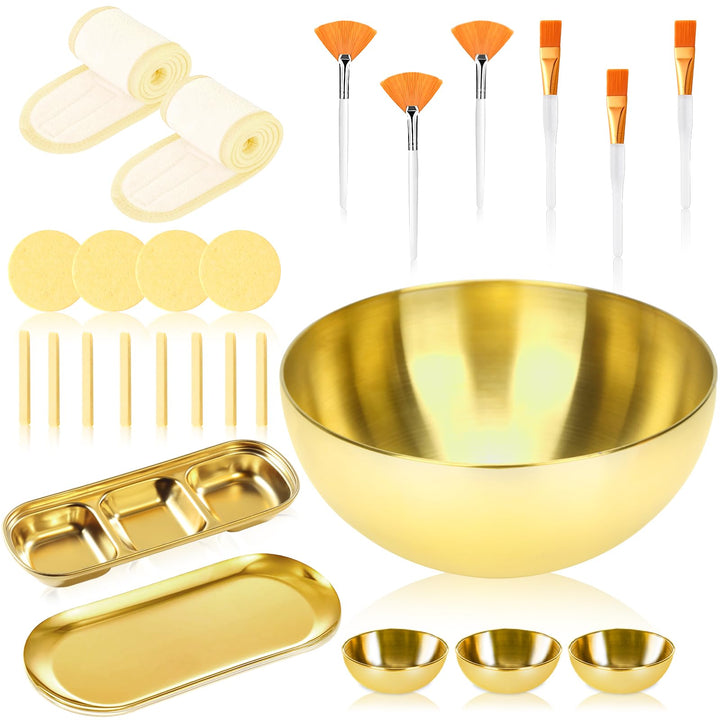 DLUGOPIS full kit layout showing all gold esthetician tools and organized benefit