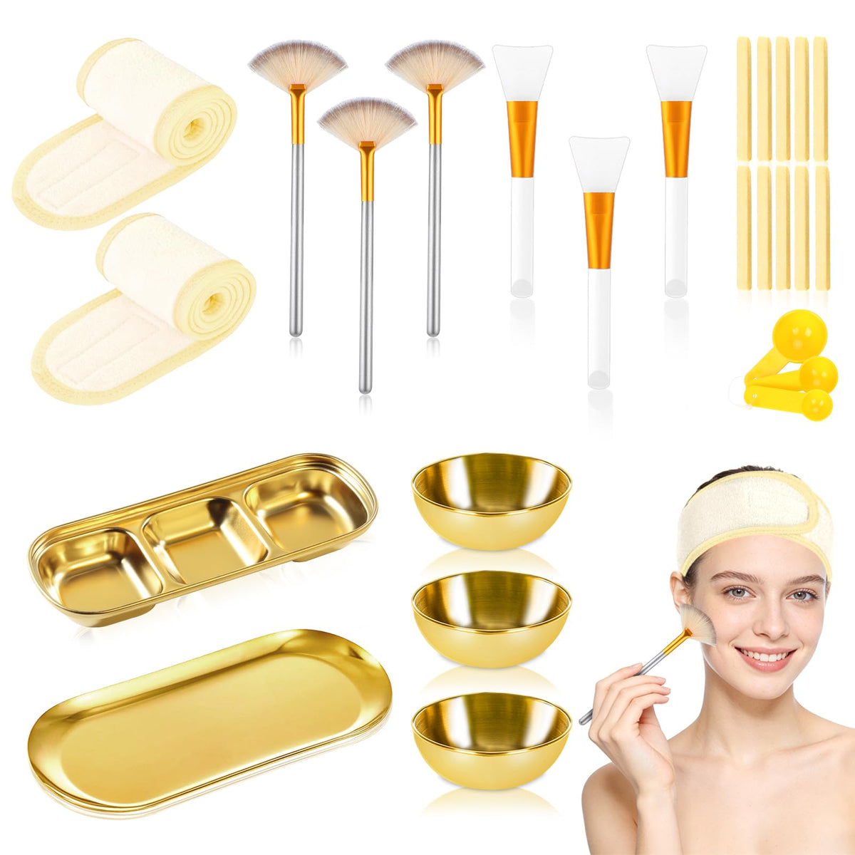 DLUGOPIS front view of gold kit and trays, showing neat organization and elegance