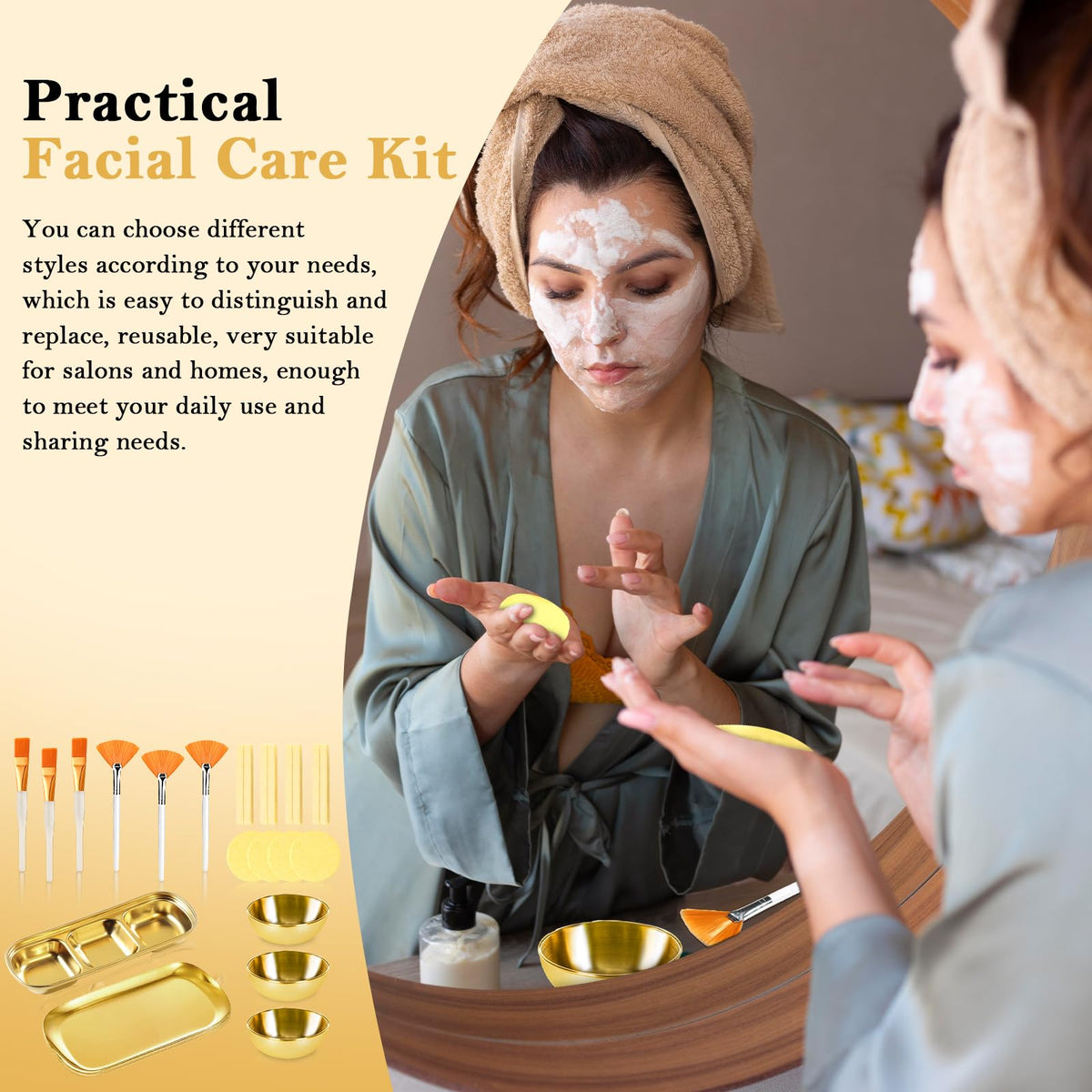 DLUGOPIS lifestyle home facial setup with kit on vanity creating a professional at-home treatment scene
