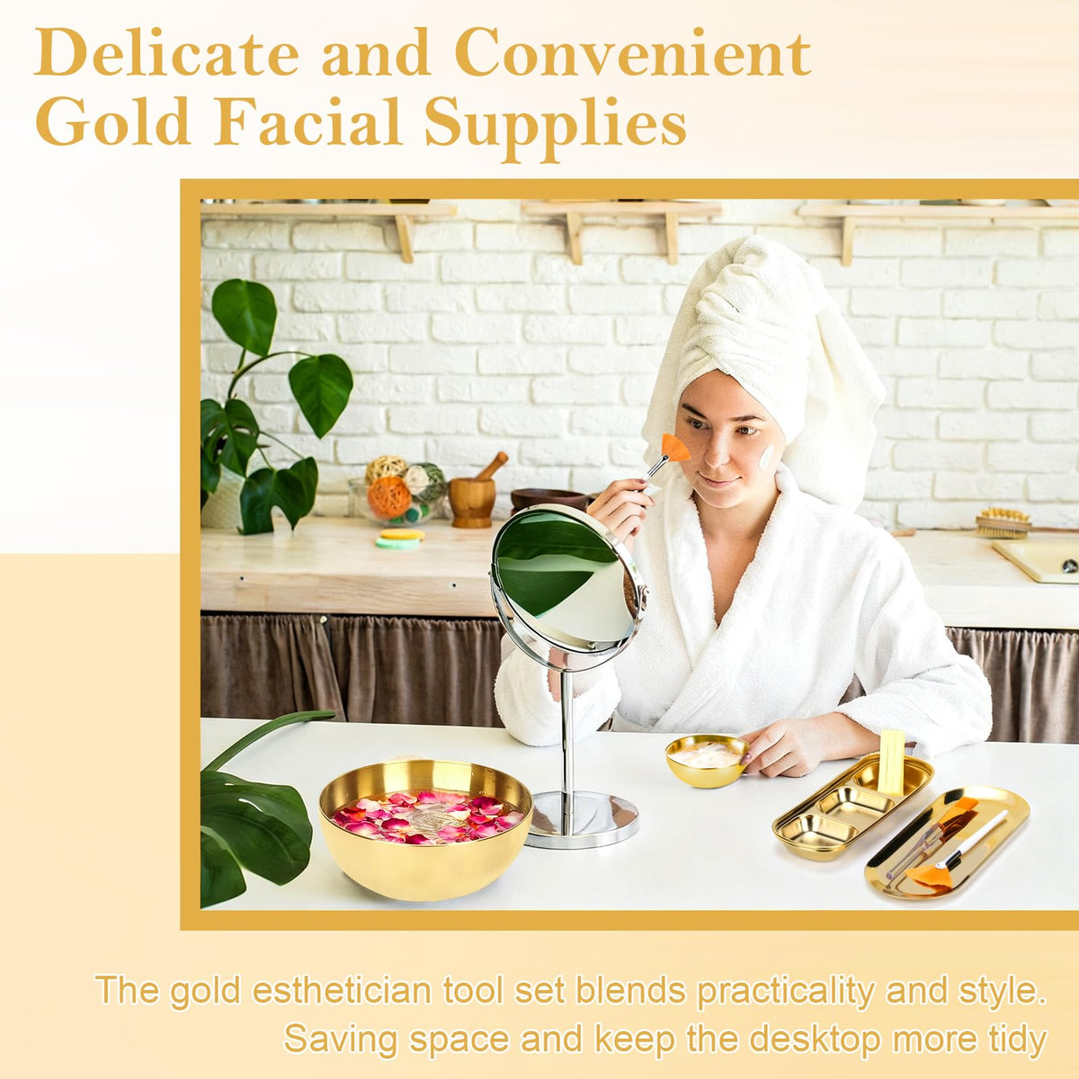 DLUGOPIS spa headbands with adjustable fasteners keeping hair away during treatments