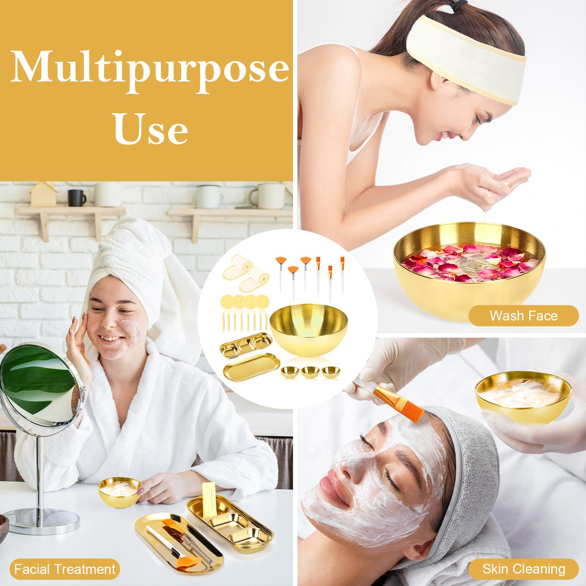 DLUGOPIS three-compartment serving tray holding bowls and brushes for neat workflow