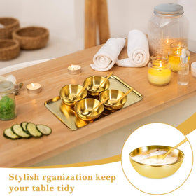 DLUGOPIS tray with bowls and spoons in bathroom setting demonstrating tidy storage