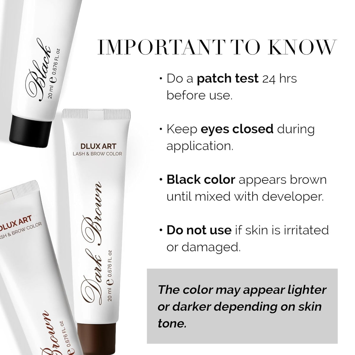 DLUX PROFESSIONAL applying brow color in salon for quick, consistent professional results