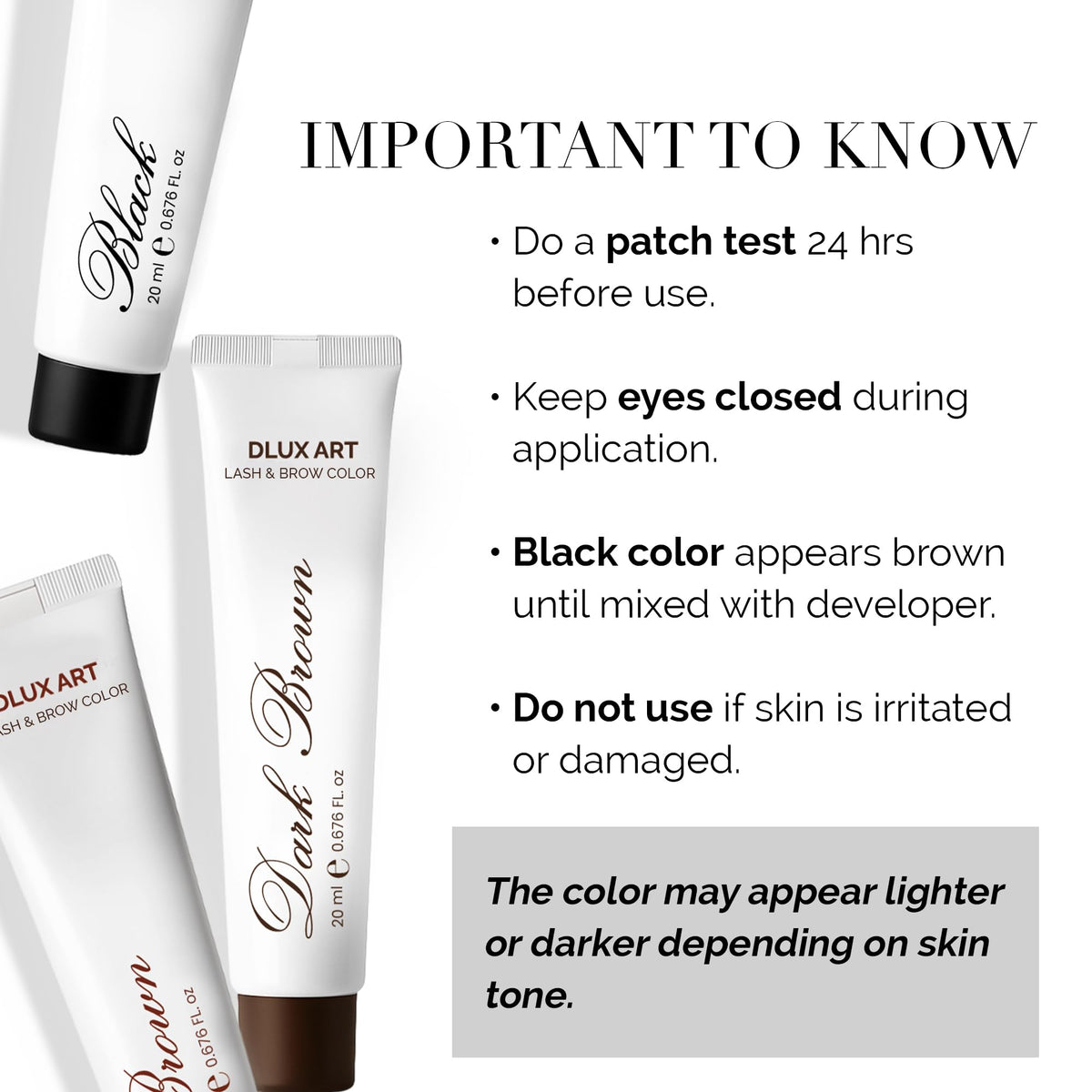 DLUX PROFESSIONAL ingredient list label highlighting gentle, low-irritant formulation