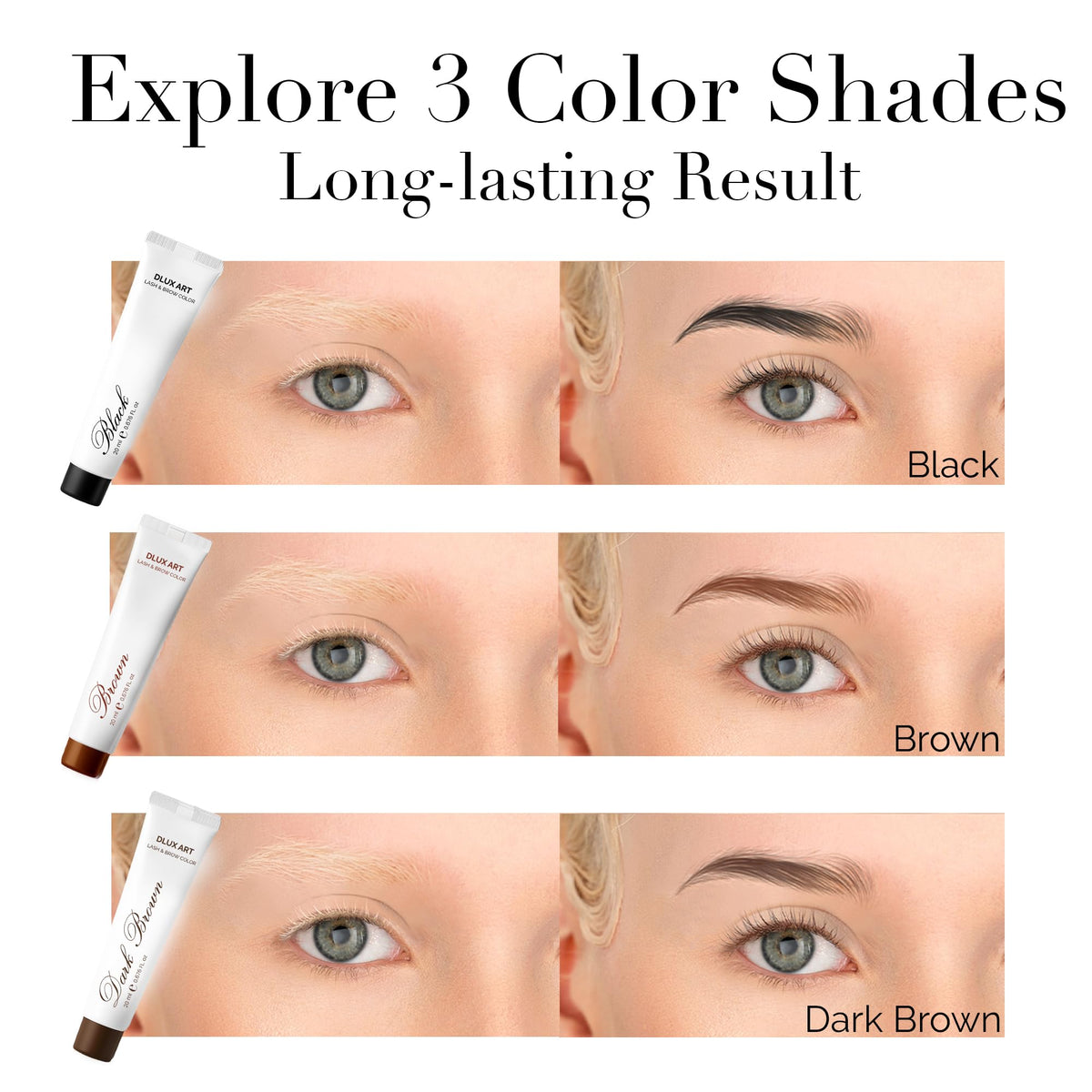 DLUX PROFESSIONAL mixed swatch on surface showing true brown shade and consistency