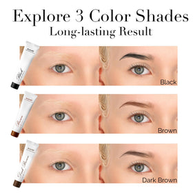 DLUX PROFESSIONAL mixed swatch on surface showing true brown shade and consistency