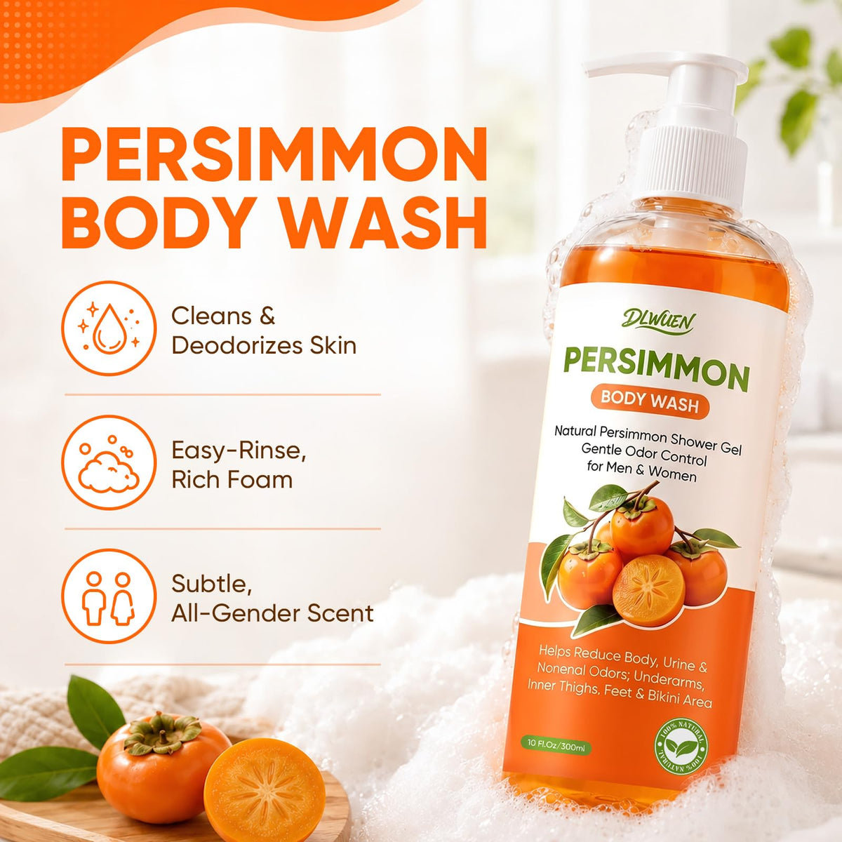 DLWUEN persimmon extract close-up, natural odor neutralizing property