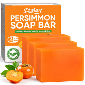 DLWUEN persimmon soap front packaging showing three artisan bars for freshness