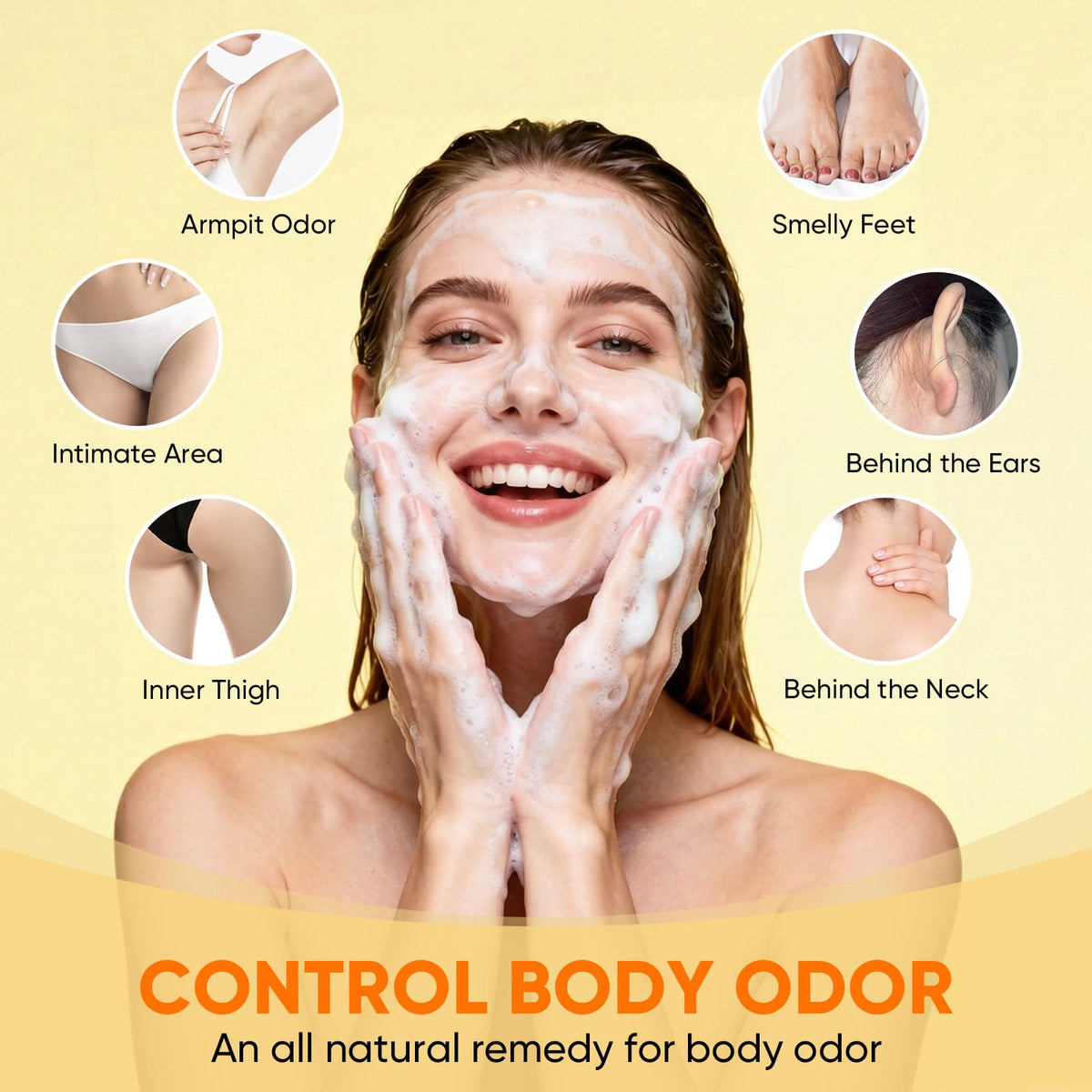 DLWUEN persimmon soap used underarm demonstrating odor control and comfort