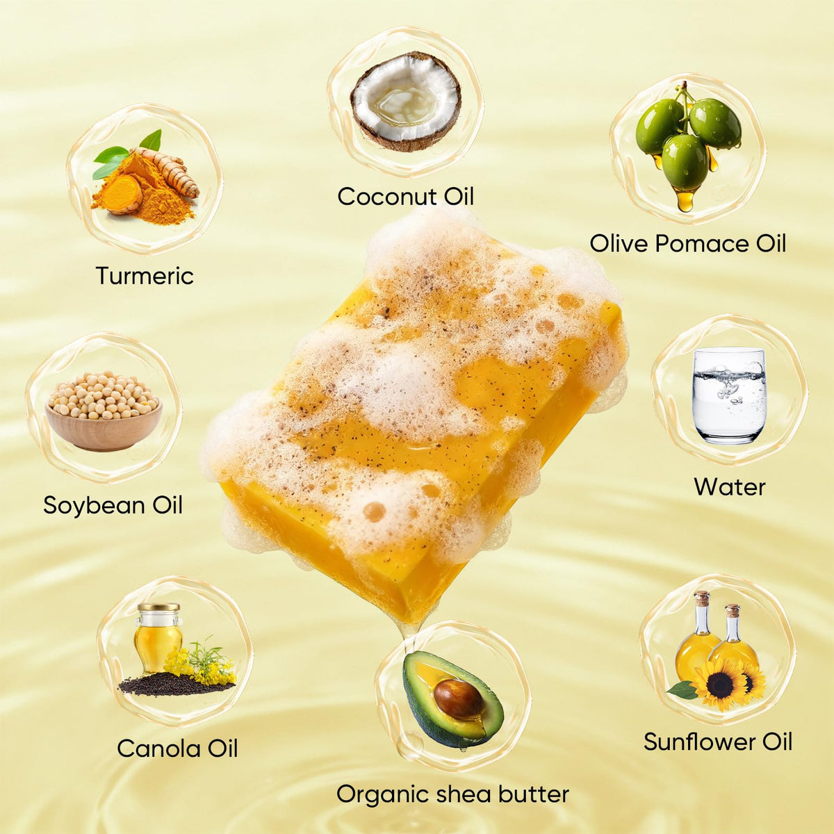 DLWUEN soap close-up texture reveals creamy, smooth moisturizing oils