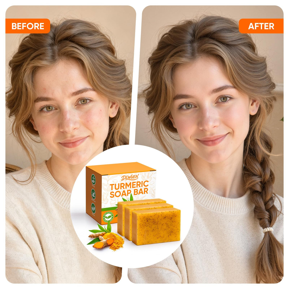 DLWUEN soap resting on draining dish to prolong bar lifespan