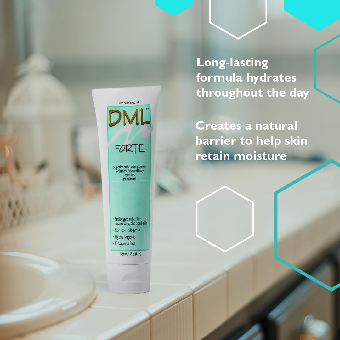 DML used on face demonstrating gentle hydration for sensitive skin
