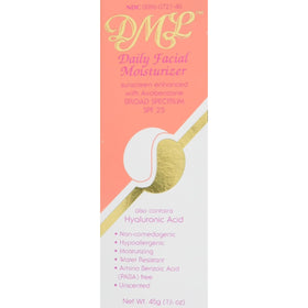 DML front packaging showing tube and SPF 25 benefit