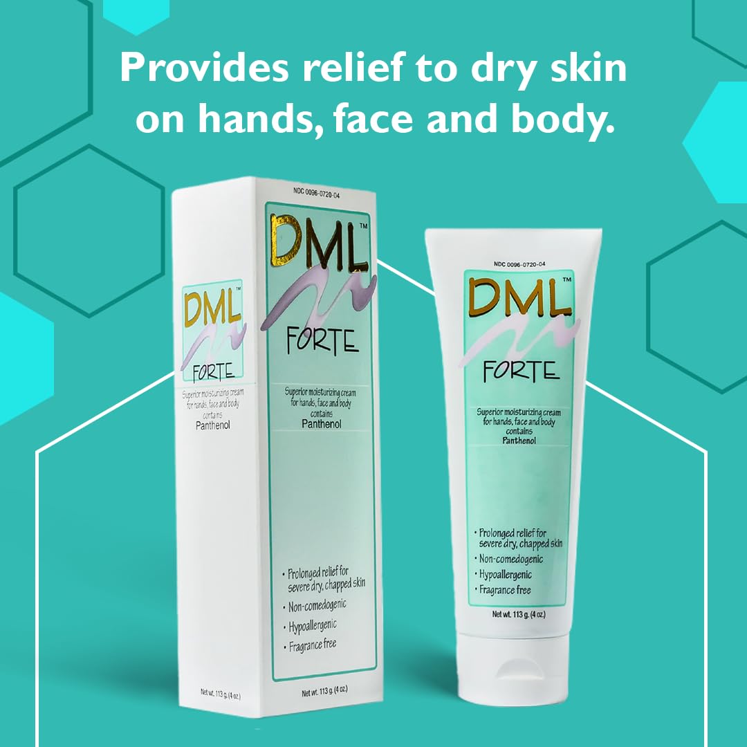 DML label and ingredients view highlighting fragrance-free, hypoallergenic benefits