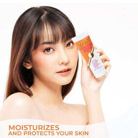 DML cream on hand demonstrating hydrating, non-greasy finish