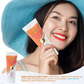DML close-up of lotion texture highlighting fast absorption