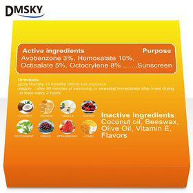 Dmsky application on lips illustrating no white cast and quick coverage