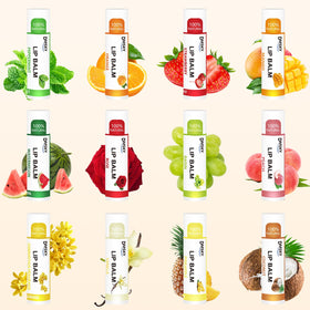 Dmsky top view of 12 flavored tubes, clear flavor selection benefit