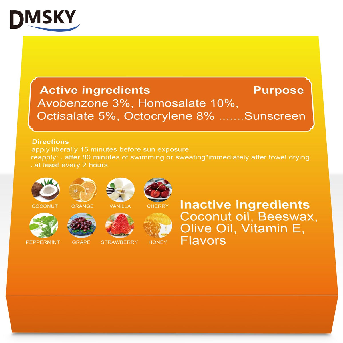 Dmsky flavor array top-down display highlighting eight flavors and variety