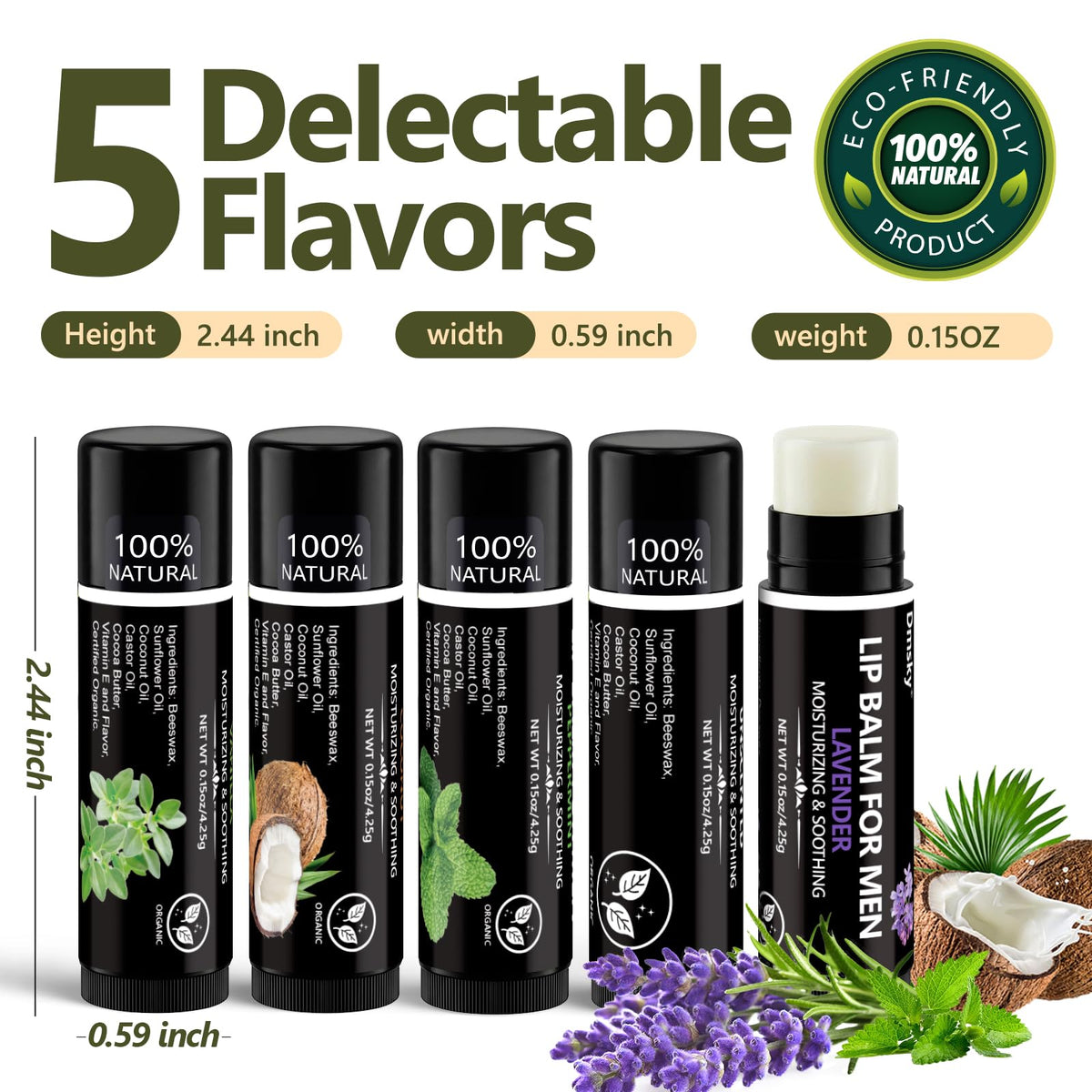 Dmsky flavor lineup of peppermint coconut vanilla lavender and unscented for choice