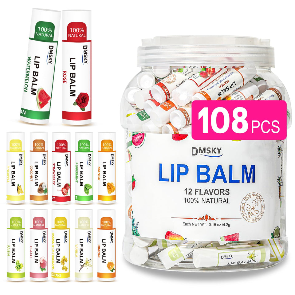 Dmsky front packaging showing 108-pack and variety, convenient bulk value