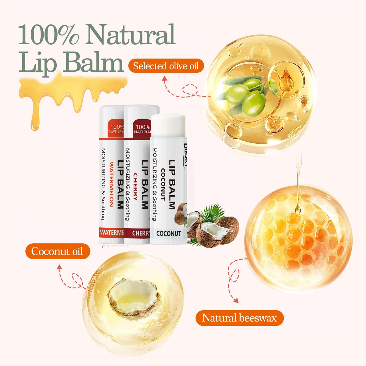 Dmsky ingredients label close-up highlighting natural oils and beeswax benefits