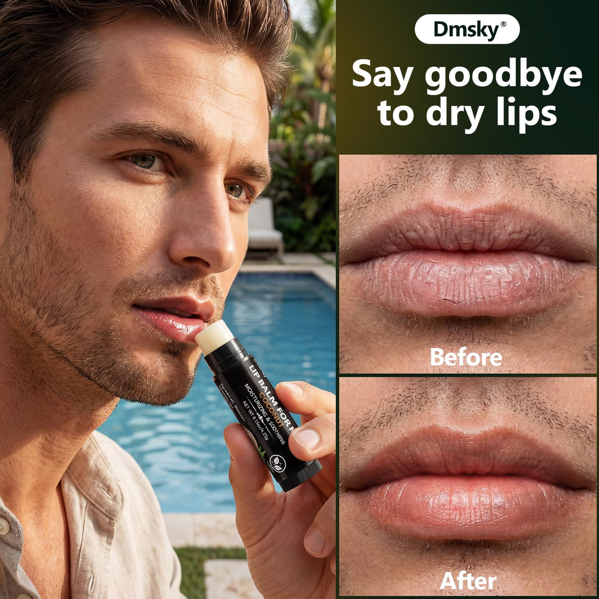 Dmsky chapstick in a jeans pocket demonstrating compact size and portability