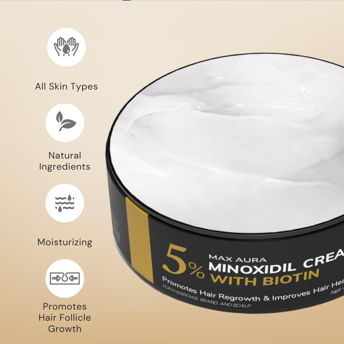 DNKTNK MAX AURA open tube with cream texture demonstrating smooth application