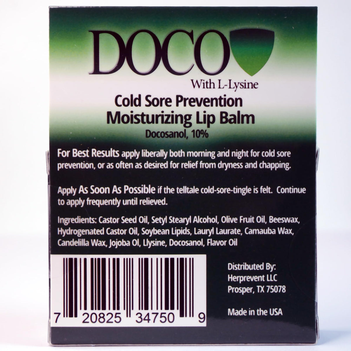 DOCO DocoShield applied on lips outdoors showing DOCO providing on-the-go comfort