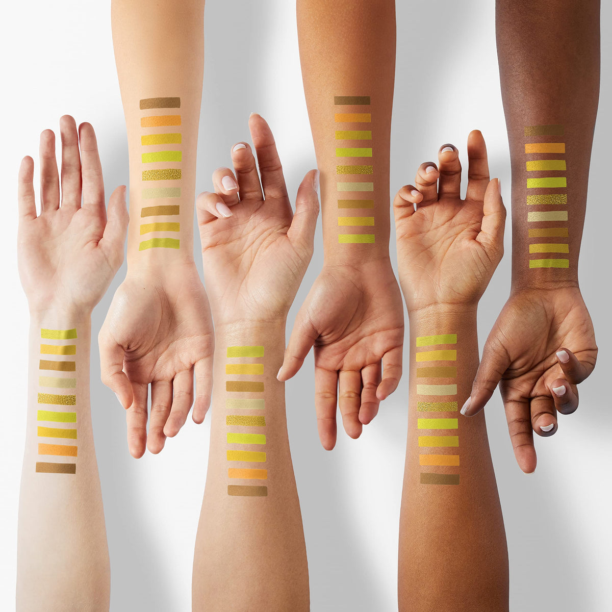 docolor arm swatches in daylight showing true pigment payoff and shade range