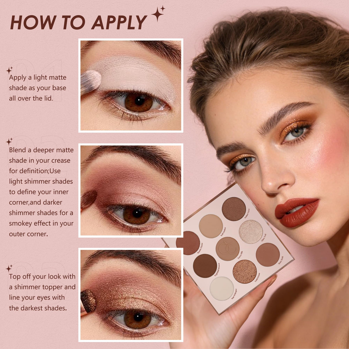 docolor eyeshadow applied on eyelid demonstrating blendability and glow