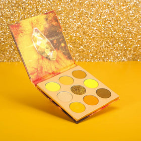 docolor model wearing yellow gemstone eye makeup showing finished look inspiration