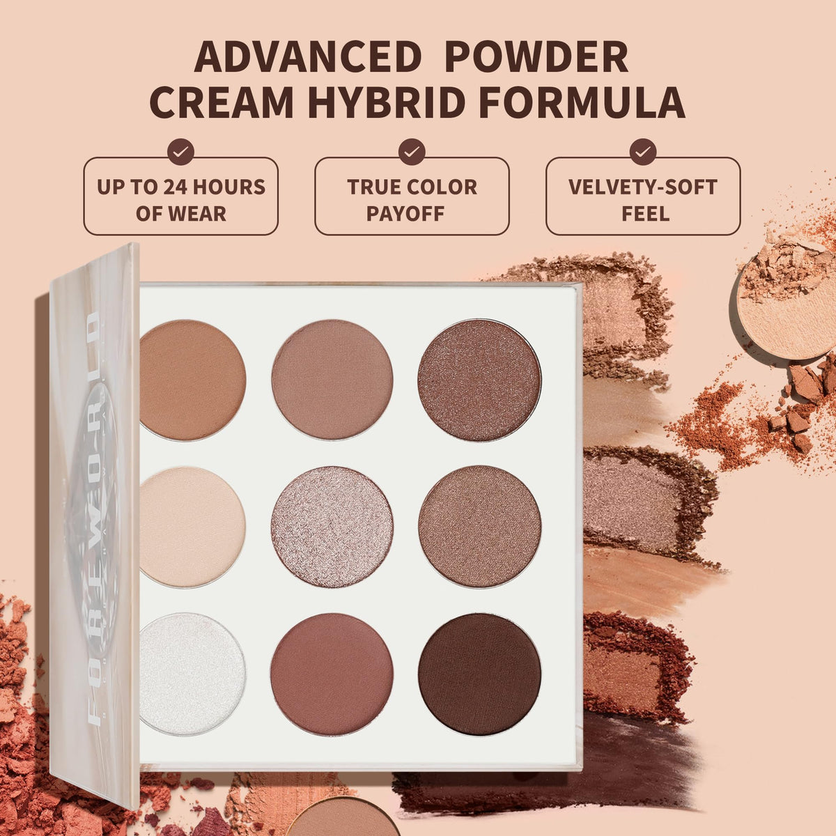 docolor close-up of powder pans showing velvety texture and blendability benefit