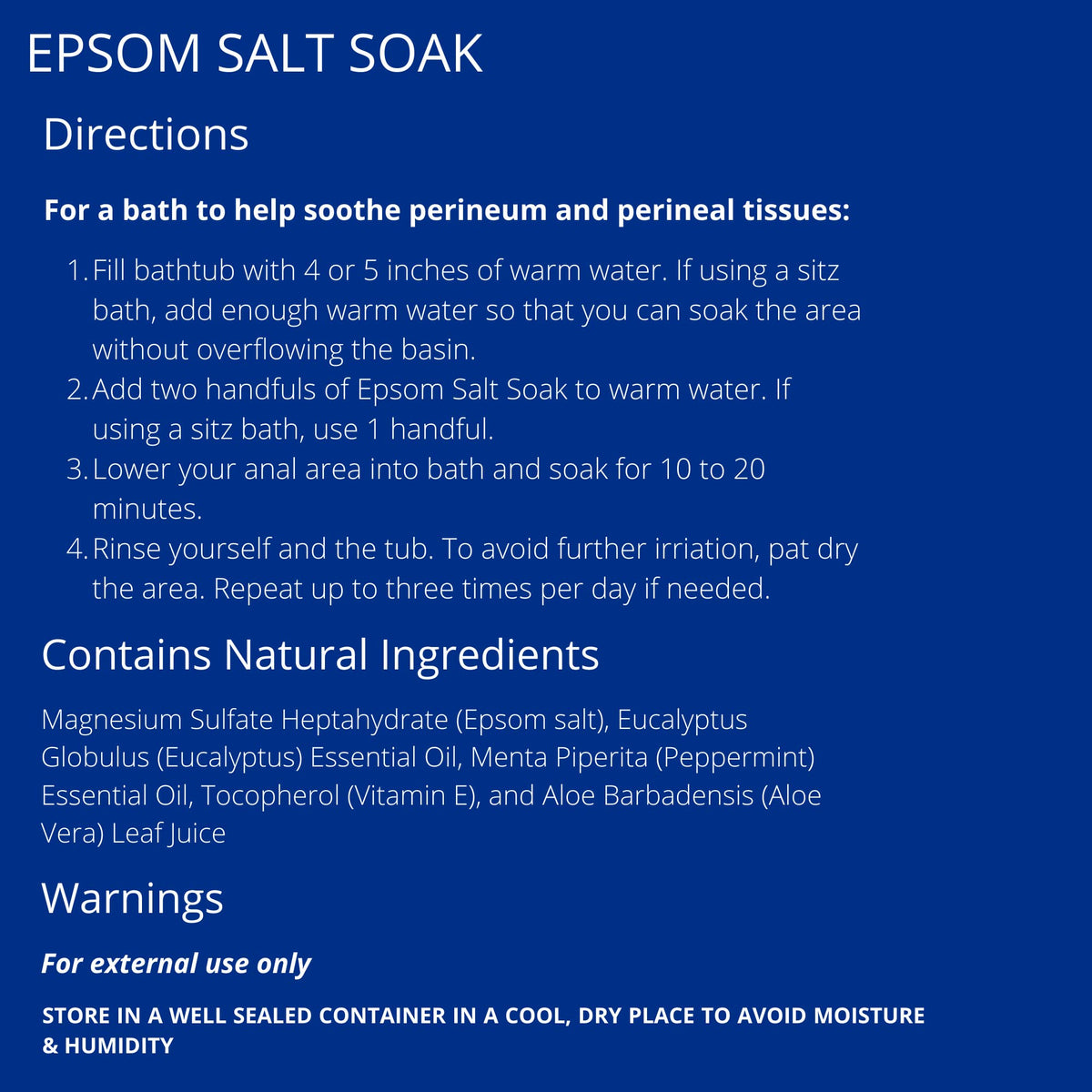 Doctor Butler's product label showing ingredients and safety features for informed use