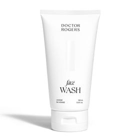 Doctor Rogers face wash front packaging showing clear label and clean design for trust