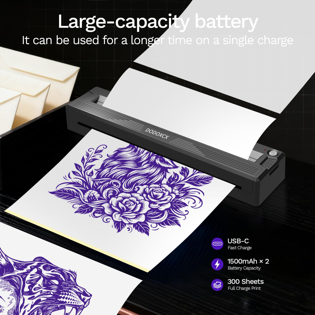 DODOXCX T18 included foldable thermal paper and transfer sheets for ready use benefit