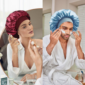 Doitory bonnet held in hand for size comparison showing roomy 14-inch diameter convenience