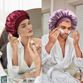 Doitory bonnet flat-lay with pajamas suggesting stylish home accessory and convenience