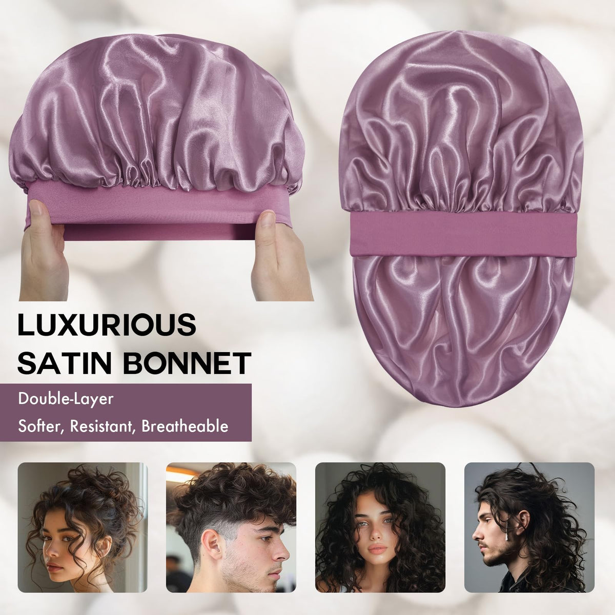 Doitory close-up of inner satin lining showcasing smooth texture for hair protection