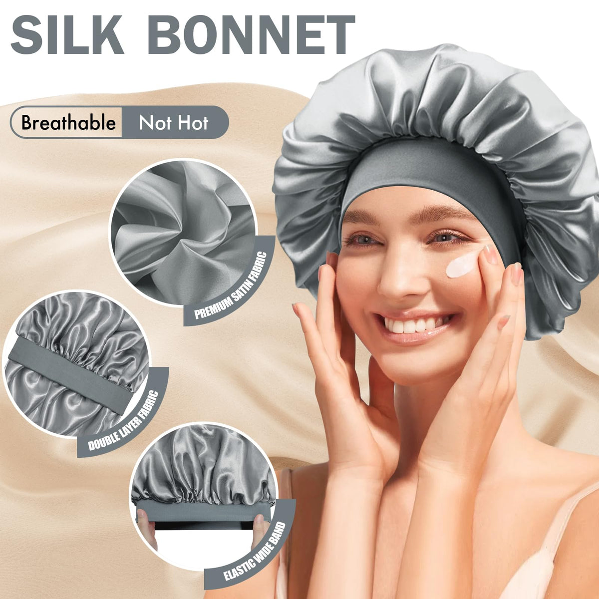 Doitory elastic band detail illustrating soft wide band for secure comfortable fit